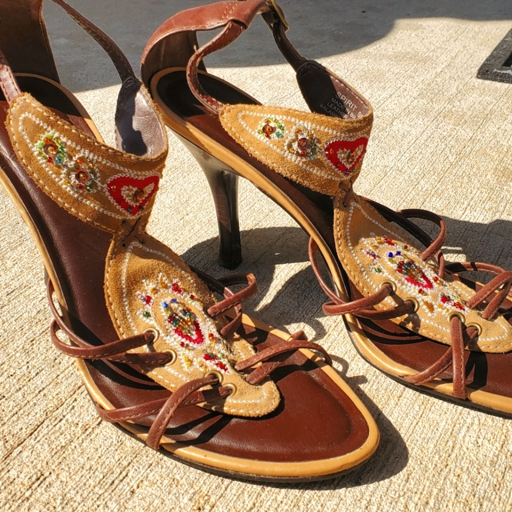 Carlos Santana Spirit Leather Sandal Sz 9